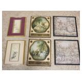 1257	LOT OF ASSORTED DECORATIVE FRAMED PRINTS INCLUDING ASIAN & 2 FRAMED TAPESTRIES, LARGEST APPROXI