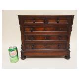 1003	ANTIQUE MINIATURE MAHOGANY EMPIRE CHEST OF DRAWERS, APPROXIMATELY 8 IN X 16 1/2 IN X 14 1/2 IN 