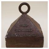 1008	CAST IRON PYRAMID BOAT ANCHOR *RED TERRELL BOAT ANCHOR* ANDERSON LINE, APPROXIMATELY 5 1/2 IN S