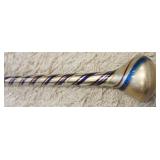 1014	ANTIQUE VICTORIAN MULTICOLOR GLASS PARADE CANE/WALKING STICK, LOSS TO BOTTOM TIP, APPROXIMATELY