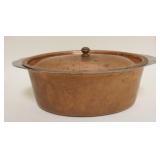 1030	LEGION UTENSILS OVAL COPPER POT, APPROXIMATELY 12 IN X 7 IN X 4 IN H