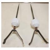 1033	LIGHTENING RODS, PAIR WITH MILK GLASS CENTERS, APPROXIMATELY 29 IN L