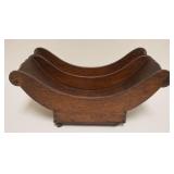 1037	ANTIQUE MAHOGANY CONCAVE BASE WITH DOVETAILED CONSTRUCTION DIVIDED HOLDER WITH BRASS CASTORS