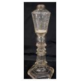 1041	FLINT GLASS KEROSENELAMP FONT, APPROXIMATELY  13 IN H