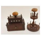 1047	ANTIQUE SEWING, THREAD NEEDLE HOLDERS, LOT OF 2