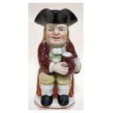 1115	ANTIQUE STAFFORDSHIRE TOBY PITCHER APPROXIMATELY 10 IN H, OLD REPAIR 