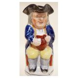 1116	ANTIQUE STAFFORDSHIRE TOBY PITCHER APPROXIMATELY 10 IN H, OLD REPAIR 