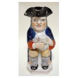 1117	ANTIQUE STAFFORDSHIRE TOBY PITCHER APPROXIMATELY 10 IN H, OLD REPAIR 