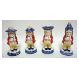 1121	ANTIQUE STAFFORDSHIRE TOBY SHAKERS, CONDIMENT SET, APPROXIMATELY 7 IN H