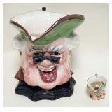 1123	LARGE TOBY LAMP BASE WITH FINIAL, LOSS TO FINIAL EYEGLASS, APPROXIMATELY 12 IN H