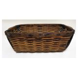 1137	SPLINT WOVEN RECTANGLE BASKET, 14 IN X 22 IN X 8 IN H