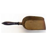 1138	ANTIQUE WOOD HANDLED BRASS SCOOP, APPROXIMATELY 14 IN