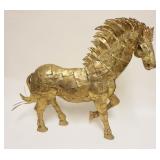 1167	LARGE BRASS MODERN HORSE SCULPTURE, APPROXIMATELY 28 IN H