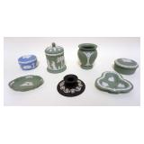 1174	LOT OF ASSORTED WEDGWOOD JASPERWAR, TALLEST APPROXIMATELY 5 IN H