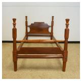 1197	TIGER MAPLE AND CHERRY ROPE BED, APPROXIMATELY BETWEEN RAILS INSIDE 46 1/2 IN X 80 1/12 IN X 53