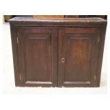 1218	ANTIQUE ENGLISH OAK SMALL 2 PANELED DOOR CUPBOARD, APPROXIMATELY 9 IN X 25 IN X 19 IN H