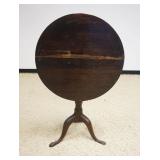 1224	ANTIQUE OAK TILT TOP TABLE, APPROXIMATELY 25 IN X 27 IN