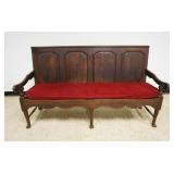 1228	ANTIQUE ENGLISH OAK SETTLE WITH PANELED BACK, APPROXIMATELY 72 IN X 26 IN X 42 IN H