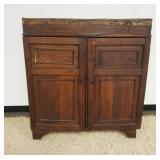 1229	ANTIQUE ENGLISH OAK CUPBOARD TOP AS FOUND, APPROXIMATELY 40 IN X 9 IN X 43 IN