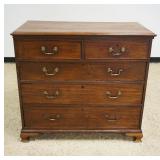 1230	ANTIQUE ENGLISH MAHOGANY 5 DRAWER CHEST
