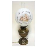 1233	VICTORIAN PARLOR LAMP, ELECTRIFIED, APPROXIMATELY 24 IN H