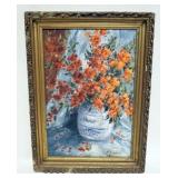1237	OIL PAINTING ON BOARD, ARTIST SIGNED STILL LIFE, APPROXIMATELY 16 IN X 22 IN OVERALL