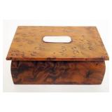 1246	SMALL BURL COVERED BOX, APPROXIMATELY 3 IN X 5 IN X 2 IN H