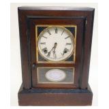 1247	ANTIQUE JEROME SHELF CLOCK, APPROXIMATELY 5 IN X 12 IN X 16 IN
