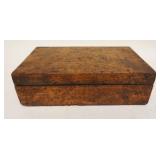 1254	ANTIQUE BURL WOOD DRESSER/DOCUMENT BOX, APPROXIMATELY 12 IN X 7 IN X 4 IN HIGH