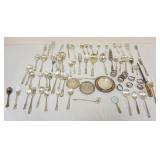1261	LOT OF ASSORTED SILVERPLATE, FLATWARE, TRAYS, NAPKIN RINGS
