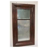 1267	ANTIQUE EMPIRE OGEE DOUBLE HANGING MIRROR, APPROXIMATELY 21 IN X 38 IN