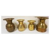 1287	GROUP OF 4 BRASS SPITTOONS, LARGEST APPROXIMATELY 12 IN HIGH