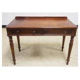 1293	ANTIQUE MAHOGANY 2 DRAWER WRITING TABLE, 2 PULLS MISSING, APPROXIMATELY 42 IN X 21 IN X 31 IN H