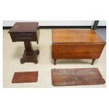 1299	LOT 2 DRAWER STAND & DROPLEAF LOW TABLE, 2 LEAVES NEED TO BE REATTACHED