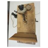 1306	OAK WALL PHONE AS FOUND IN NEED OF RESTORATION
