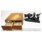 1152	X-Y MEASURING MICROSCOPE WITH SPECIMAN HOLDERS, BOX MEASURES APPROXIMATELY 20 IN X 22 IN X 7 IN