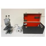 1157	AMERICAN OPTICAL BINOCULAR MICROSCOPE, APPROXIMATELY 19 IN X 10 IN X 11 IN