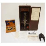 1165	SHORE SCLEROSCOPE SET CA 1925, BOX APPROXIMATELY 10 IN X 8 IN X 23 IN