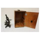 1166	ZEISS JENA MICROSCOPE W/LENSES, APPROXIMATELY 10 IN X 11 IN X 17 IN