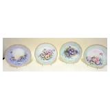 1015	TV LIMOGES HAND PAINTED SCALLOPED EDGE DISHES, APPROXIMATELY 9 1/2 IN