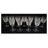 1048	WATERFORD CRYSTAL 11 PIECES OF 6 IN H STEMWARE
