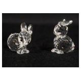 1060	SWAROVSKI CRYSTAL FIGURINES, 2 RABITS, APPROXIMATELY 1 1/2 IN H