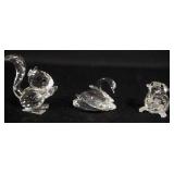 1061	SWAROVSKI CRYSTAL FIGURINES, SQUIRREL, SWAN AND MOUSE, LARGEST APPROXIMATELY 2 IN H