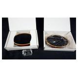 1088	SWARVOSKI CRYSTAL 2 OVAL STANDS, 1 WITH PLAQUE 1999 PIERROT