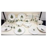 1106	LOT OF ASSORTED CUTHBERTSON CHRISTMAS TREE CHINA, INCLUDING 12 - 10 1/4 IN PLATES, CASSAROLE DI