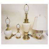 1119	LOT OF ASSORTED BRASS BASED TABLE LAMPS, 3 ARE LENOX, TALLEST APPROXIMATELY 33 IN HIGH