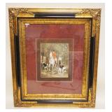 1145	FRAMED & MATTED PRINT OF HUNT SCENE, APPROXIMATELY 24 IN X 28 IN OVERALL