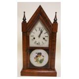 1147	EN WELCH STEEPLE SHELF CLOCK, APPROXIMATELY 4 1/2 IN X 10 IN X 19 IN HIGH