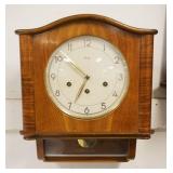1161	GERMAN ART DECO MAUTHE WALL CLOCK W/CURVED GLASS BOTTOM, APPROXIMATELY 13 IN X 5 IN X 15 IN HIG