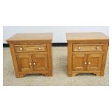 1172	PENNSYLVANIA HOUSE SOLID OAK PAIR OF ONE DRAWER, 2 DOOR BEDSIDE STANDS, EACH APPROXIMATELY 24 I